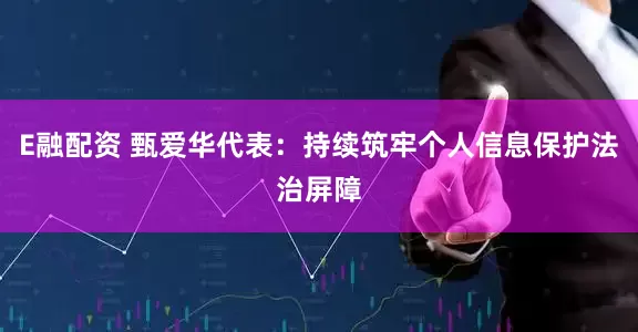 E融配资 甄爱华代表：持续筑牢个人信息保护法治屏障